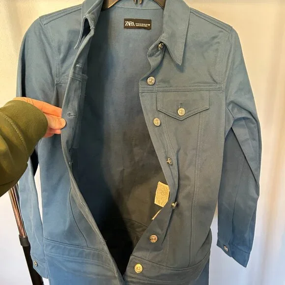 ZARA Denim Long Sleeve Mini Dress! - Picture 8 of 8